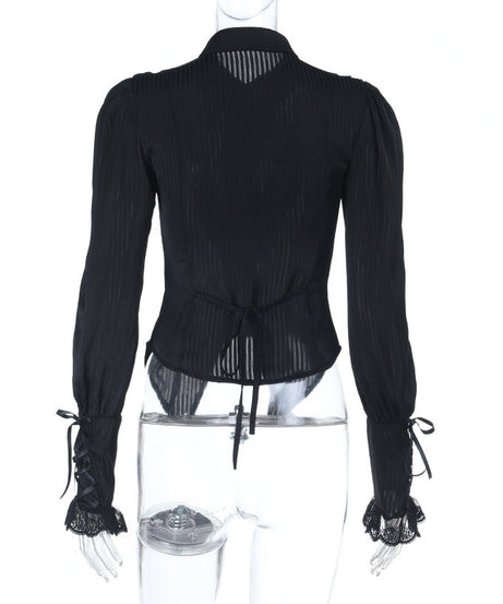 Gothic Romance Ruffle Blouse & Tiered Skirt Set | Spooky Chic Fall & Halloween Fashion