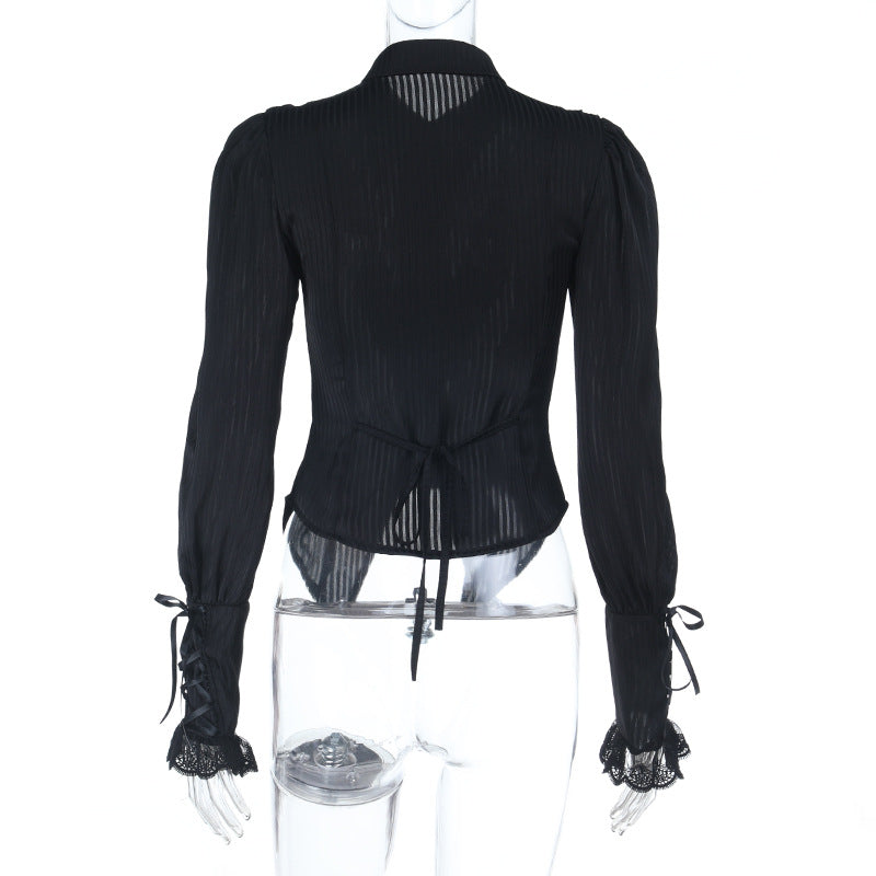 Gothic Romance Ruffle Blouse & Tiered Skirt Set | Spooky Chic Fall & Halloween Fashion