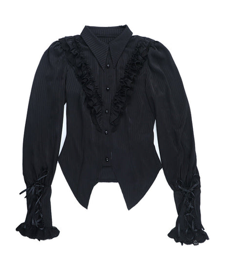 Gothic Romance Ruffle Blouse & Tiered Skirt Set | Spooky Chic Fall & Halloween Fashion