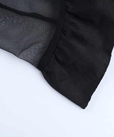 Spooky Chic: O-Ring Mesh Irregular Skirt - Gothic Punk Halloween Statement