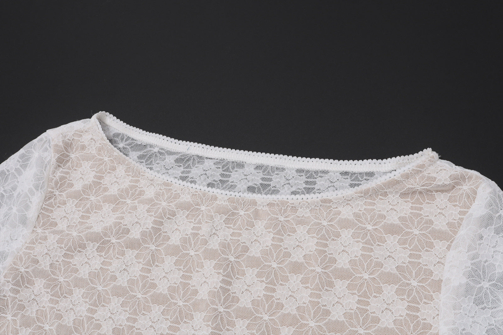 White Lace Two-Piece Set: Long Sleeve Crop Top & Ruched Maxi Skirt | Fall & Holiday Style