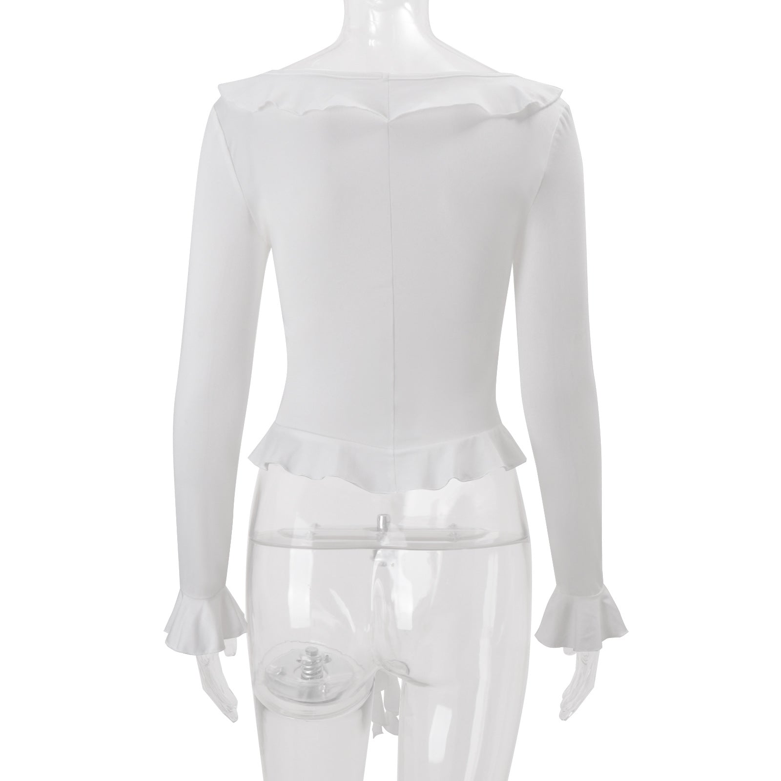 Romantic Ruffle Tie-Front Blouse: Flared Sleeve Peplum Top - Cozy Fall Chic