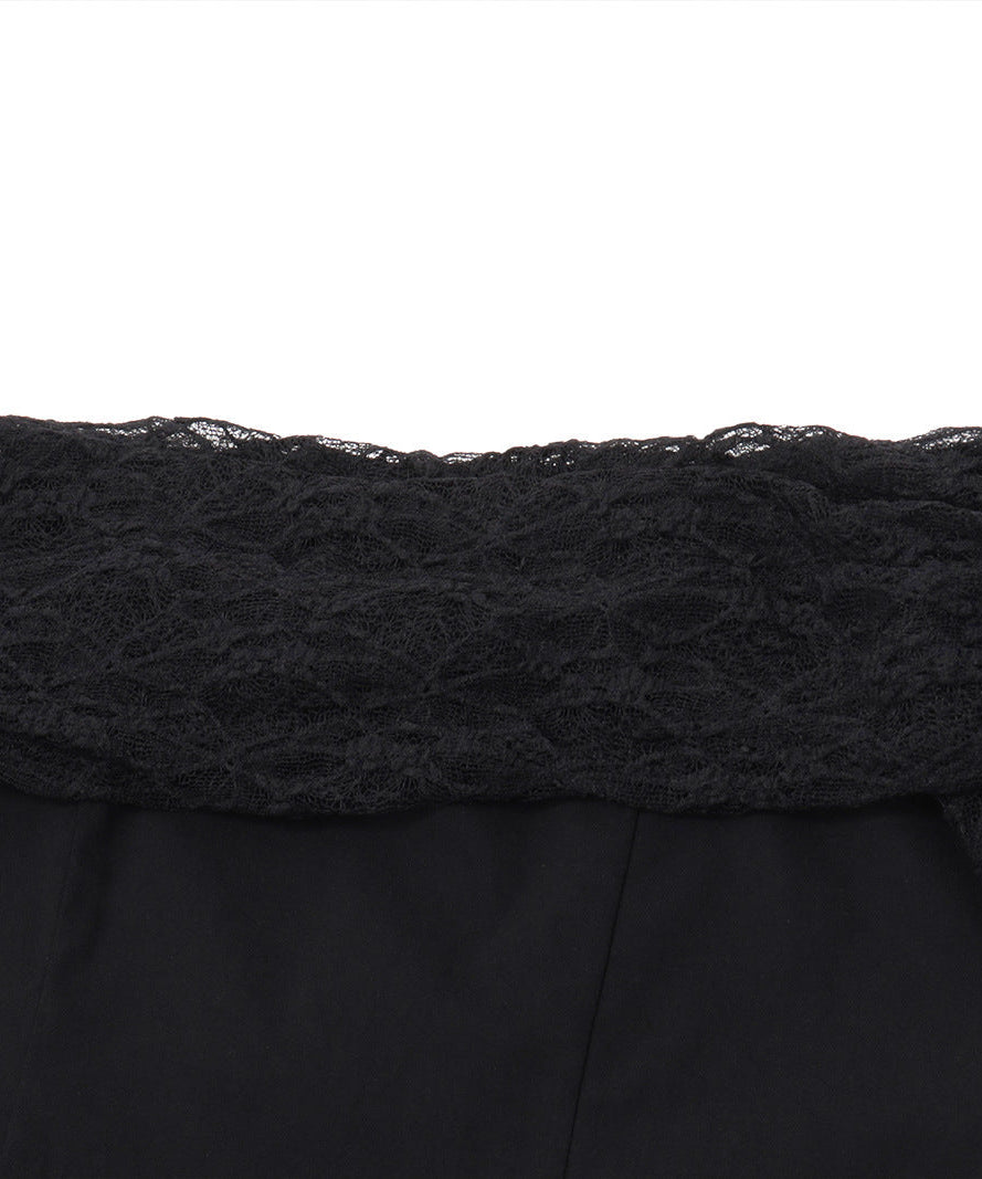 Sultry Black Lace Off-Shoulder Mini Set – Your Statement for Fall & Halloween Parties