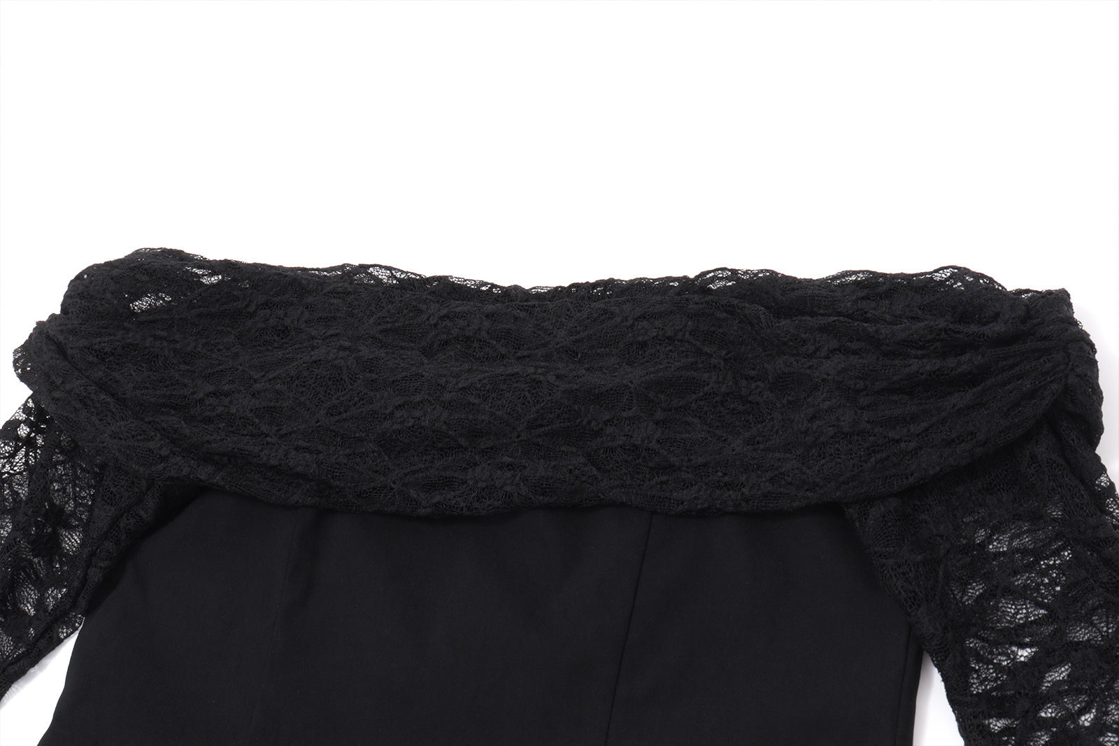 Sultry Black Lace Off-Shoulder Mini Set – Your Statement for Fall & Halloween Parties
