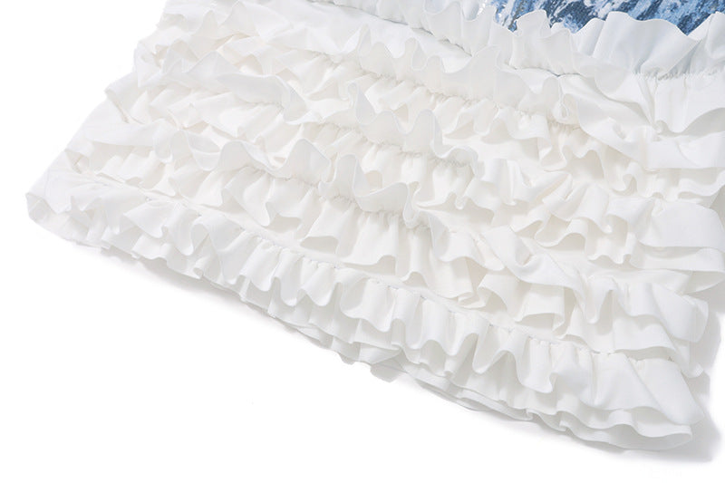 Dazzling Blue Snakeskin Glitter Ruffle Mini Dress - Your Ultimate Fall & Holiday Party Look