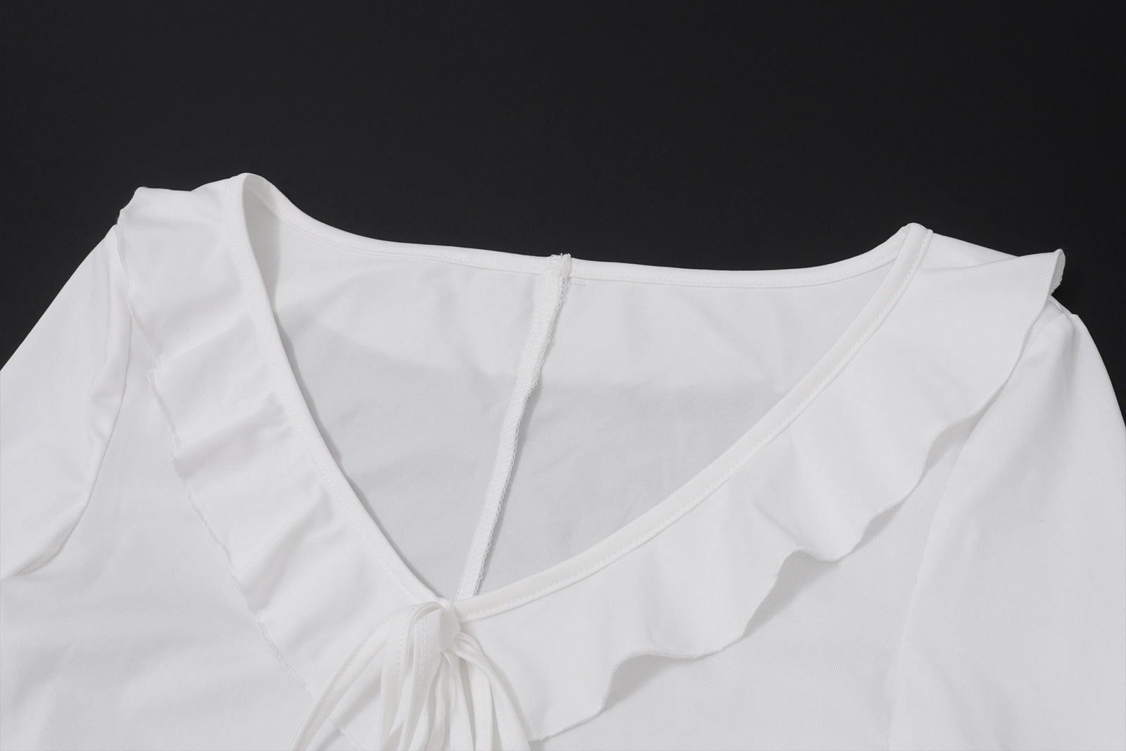 Romantic Ruffle Tie-Front Blouse: Flared Sleeve Peplum Top - Cozy Fall Chic