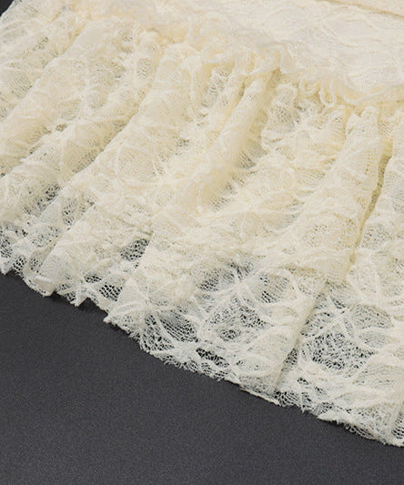 Dreamy Cream Lace Halter Mini Dress & Shrug Set - Perfect for Fall Events & Date Nights