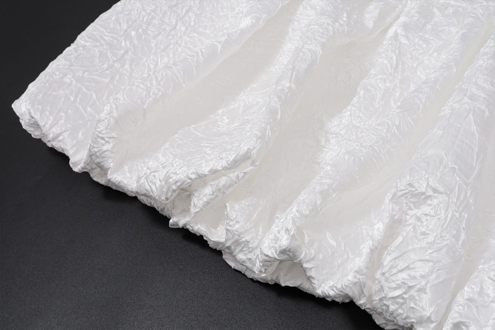 Chic White Textured Halter Mini Dress with Bubble Hem | Fall & Holiday Party Ready