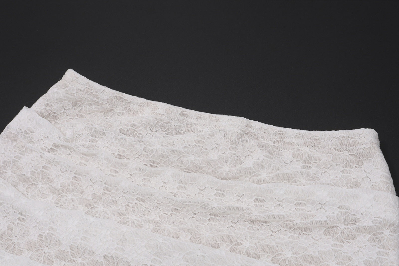 White Lace Two-Piece Set: Long Sleeve Crop Top & Ruched Maxi Skirt | Fall & Holiday Style