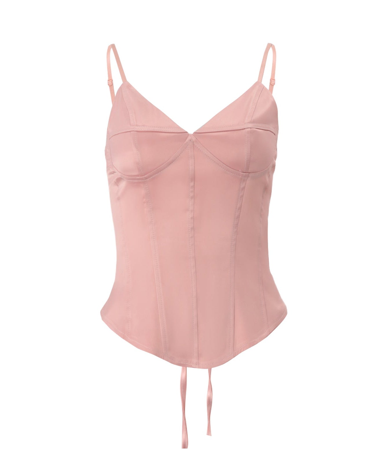 Elevated Blush Pink Satin Corset Cami Top - Fall & Holiday Party Ready