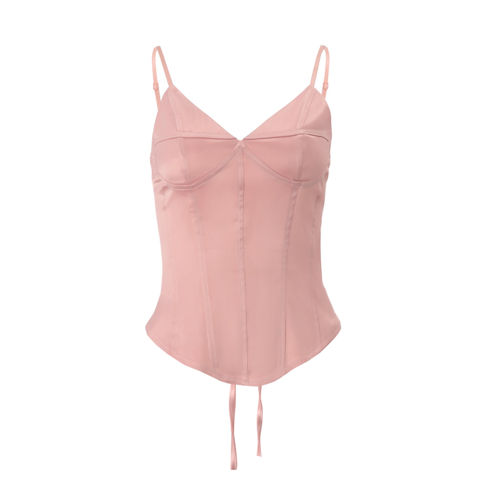 Elevated Blush Pink Satin Corset Cami Top - Fall & Holiday Party Ready