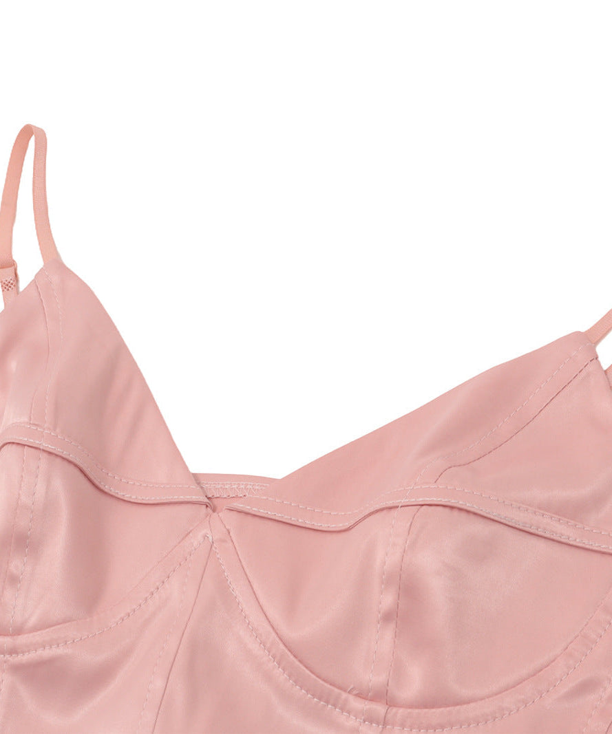 Elevated Blush Pink Satin Corset Cami Top - Fall & Holiday Party Ready