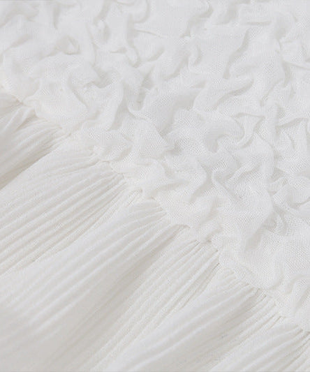 Flirty White Smocked Ruffle Mini Skirt - Fall Fashion & Holiday Party Ready