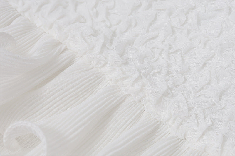 Flirty White Smocked Ruffle Mini Skirt - Fall Fashion & Holiday Party Ready