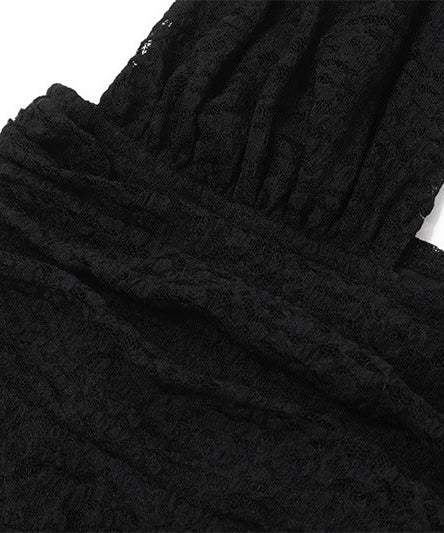 Sultry Black Lace Deep V Peplum Top | Fall & Holiday Party Perfect