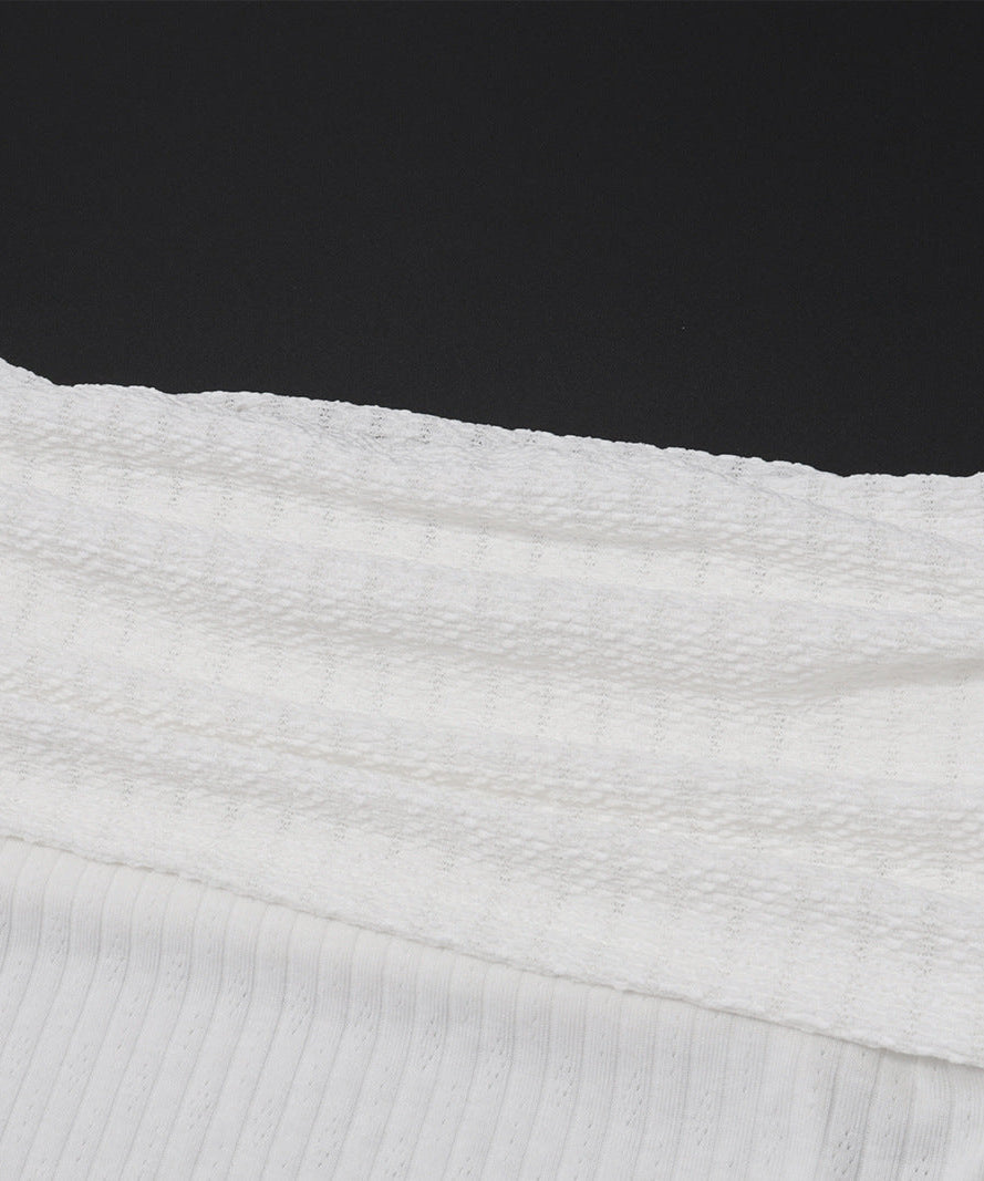 Fall's Must-Have Ribbed Off-Shoulder Crop Top with Drawstring Sleeves - Effortless American Chic