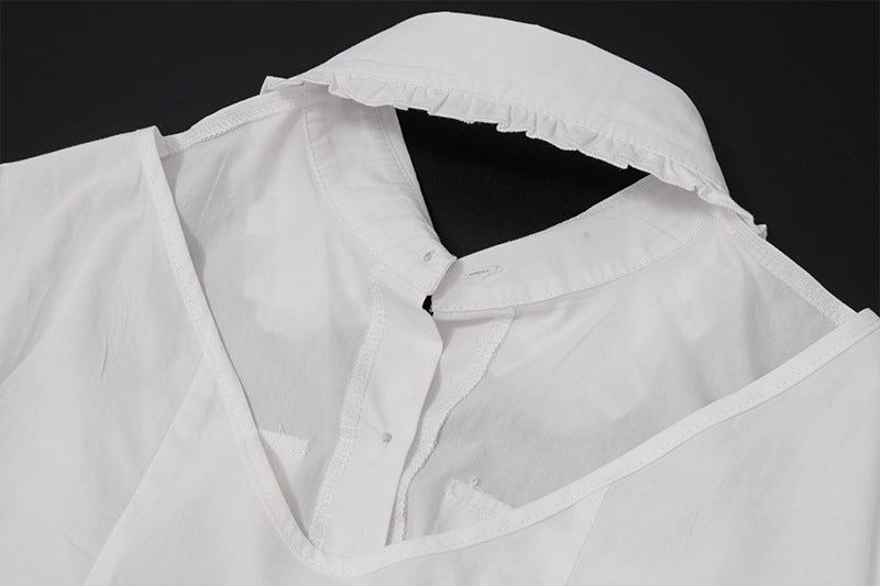 Elegant White Long Sleeve Button-Front Midi Shirt Dress – Your Chic Fall & Holiday Staple