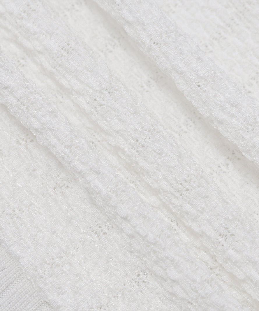 Fall's Must-Have Ribbed Off-Shoulder Crop Top with Drawstring Sleeves - Effortless American Chic