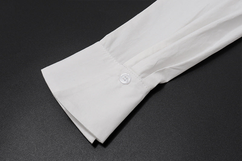 Elegant White Long Sleeve Button-Front Midi Shirt Dress – Your Chic Fall & Holiday Staple