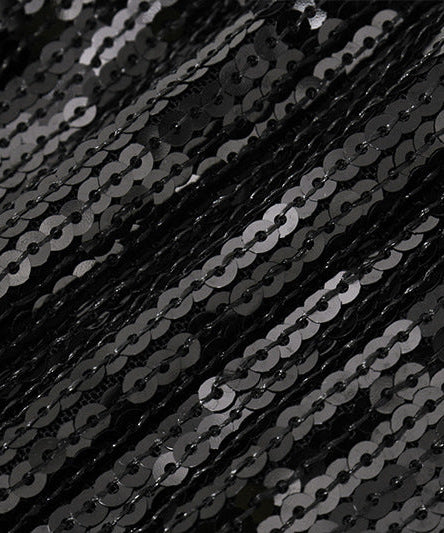 Dazzling Black Sequin Halter Crop Top - Your Go-To for Holiday Parties & NYE Glam