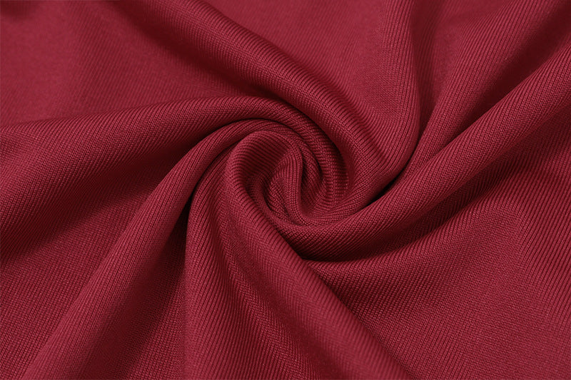 Effortless Elegance: Women's Smocked Ruffle Tube Maxi Dress in Rich Wine Red - Your Go-To for Fall & Festive Occasions
