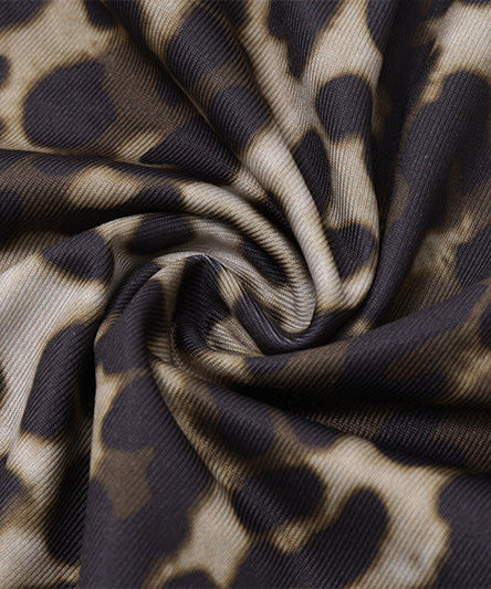 Fierce Fall Fashion: Leopard Print Halter Top with Chic Cold Shoulder Cut-Out