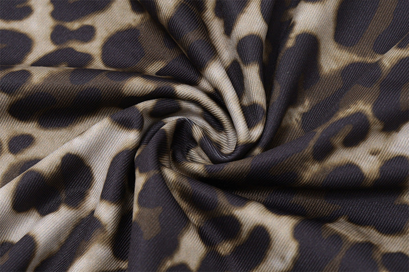 Fierce Fall Fashion: Leopard Print Halter Top with Chic Cold Shoulder Cut-Out