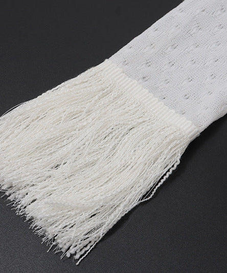 Autumn Boho Chic Fringe Knit V-Neck Cropped Sweater Top