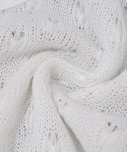 Autumn Boho Chic Fringe Knit V-Neck Cropped Sweater Top