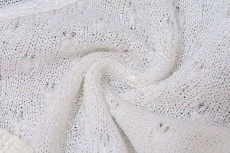 Autumn Boho Chic Fringe Knit V-Neck Cropped Sweater Top