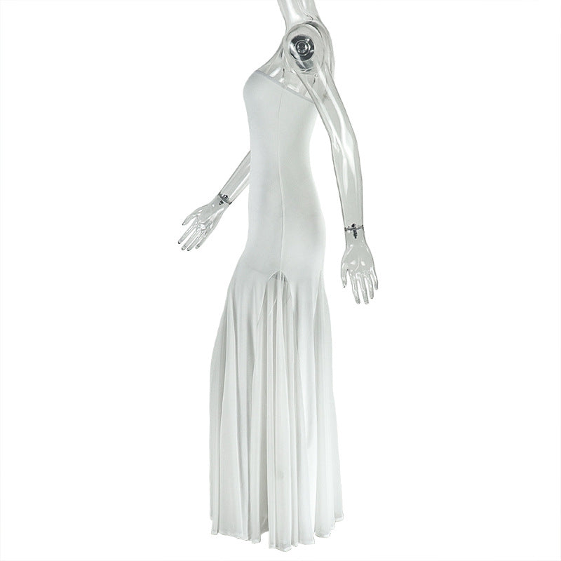 Elegant White Strapless Maxi Dress with Pleated Hem | Fall & Holiday Event Gown