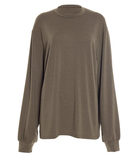 Fall Chic Cut-Out Back Long Sleeve Top - Open Shoulder & Back Style