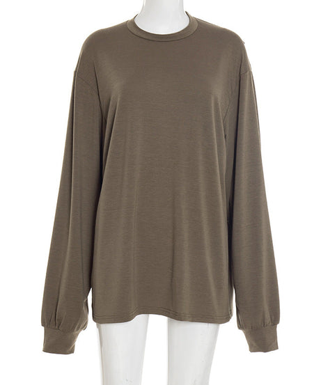 Fall Chic Cut-Out Back Long Sleeve Top - Open Shoulder & Back Style