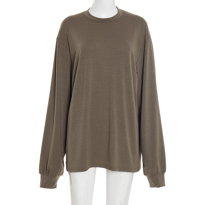 Fall Chic Cut-Out Back Long Sleeve Top - Open Shoulder & Back Style
