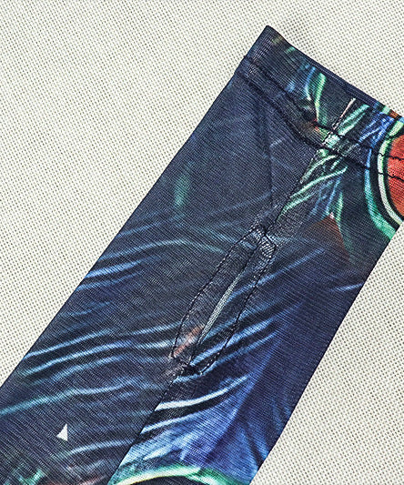 Mesmerizing Peacock Feather Mesh Maxi Dress - High Neck, Slit & Long Sleeve for Fall/Holiday Elegance