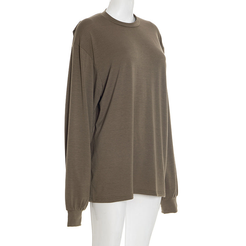 Fall Chic Cut-Out Back Long Sleeve Top - Open Shoulder & Back Style