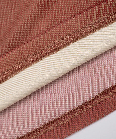 Spiced Rust Sheer Lace-Up Mesh Top - Fall V-Neck Bell Sleeve Blouse