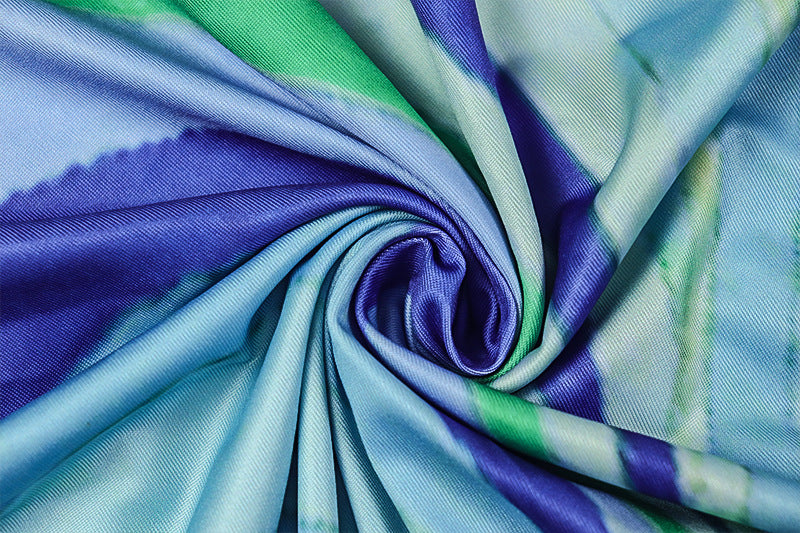 Vibrant Swirl Halter Maxi Dress | Backless Bodycon for Resort & Vacation