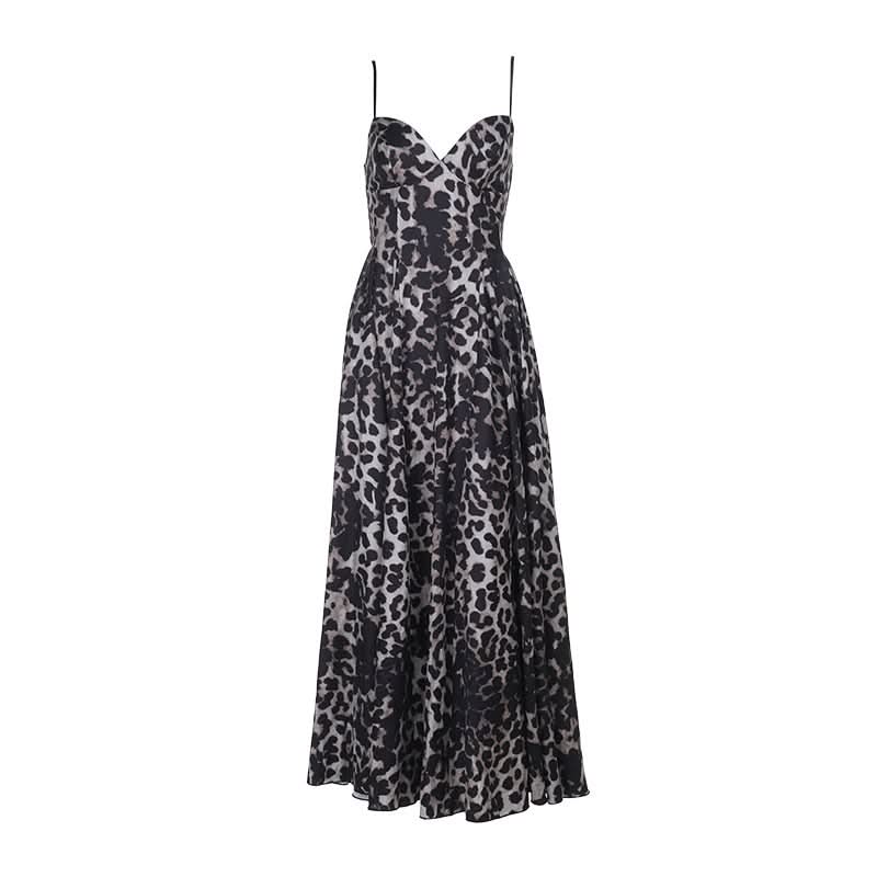 Effortless Fall Glam: Sweetheart Leopard Print Smocked Cami Maxi Dress