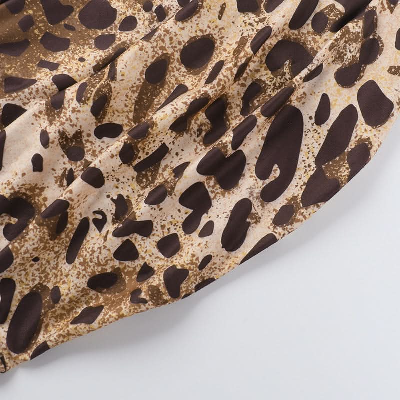 Unleash Your Wild Side: Chic Leopard Print Ruched Backless Tube Top - Your Fall Night Out & Party Essential