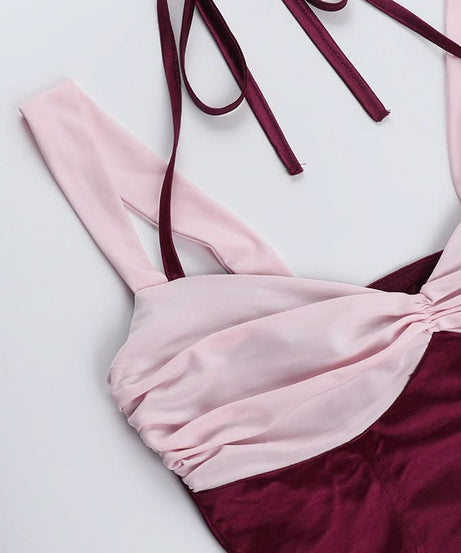 Fall Rendezvous: Berry & Blush Ruched Halter Cami Top | Sweetheart Neckline