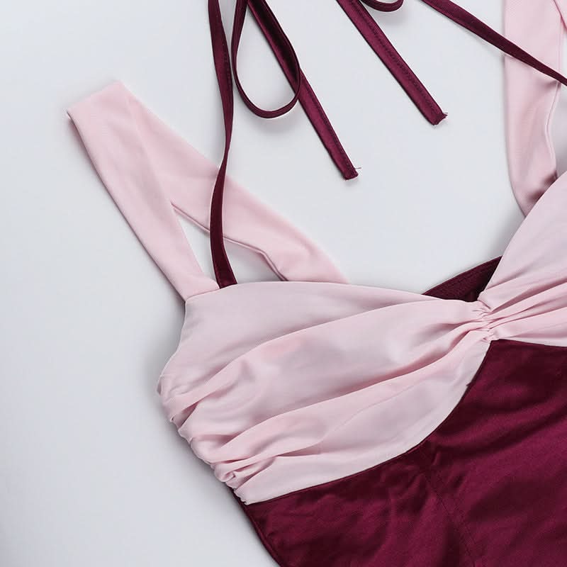 Fall Rendezvous: Berry & Blush Ruched Halter Cami Top | Sweetheart Neckline