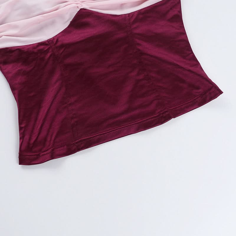 Fall Rendezvous: Berry & Blush Ruched Halter Cami Top | Sweetheart Neckline