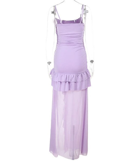 Alluring Black Ruched Ruffle Slit Maxi Dress - Your Go-To for Fall & Holiday Parties