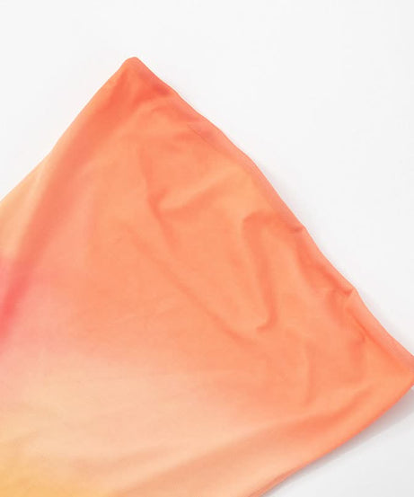 Vibrant Sunset Ombre Mesh Tube Maxi Dress - Sheer Resort & Getaway Style