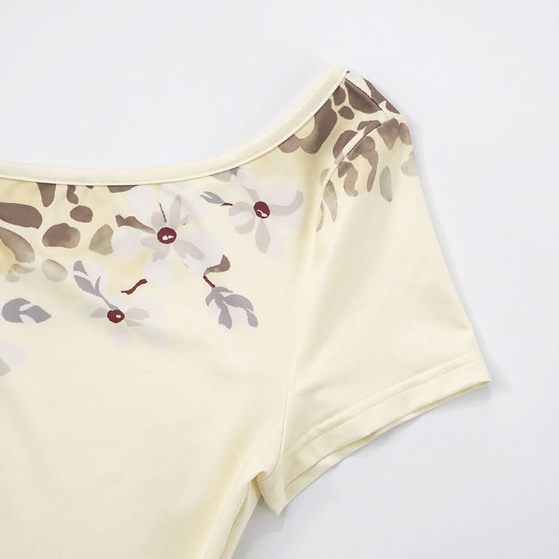 Wild Romance Asymmetric Leopard & Floral One-Shoulder Top - Fall Chic Style