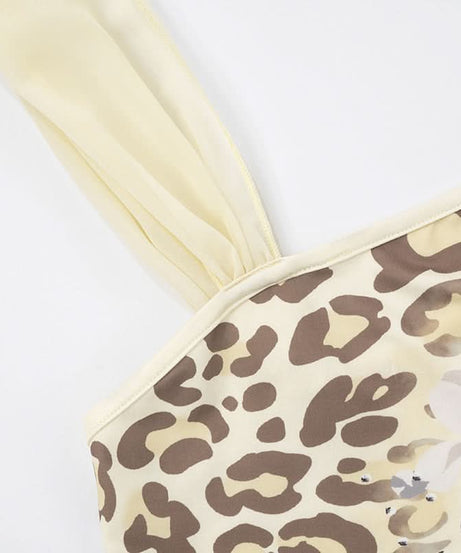 Wild Romance Asymmetric Leopard & Floral One-Shoulder Top - Fall Chic Style