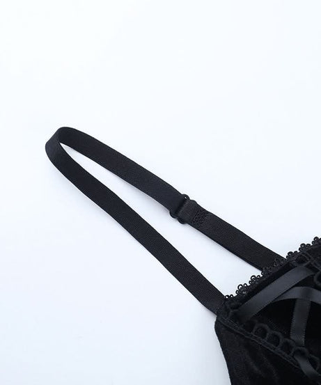 Bewitching Black Velvet Corset Cami Top - Gothic Lace-Up Style for Fall & Halloween