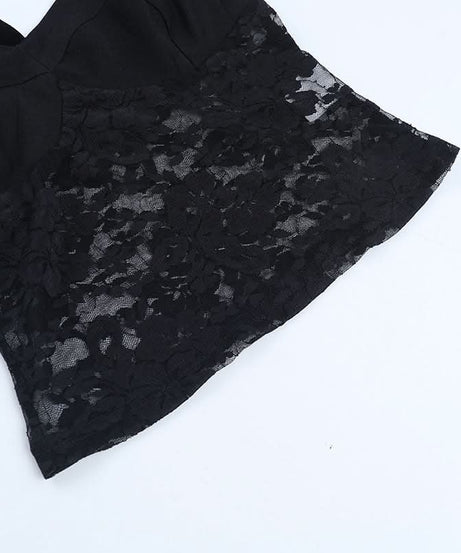 Dark Romance Black Lace & Velvet Cross Corset Top - Spooky Season & Fall Fashion Essential