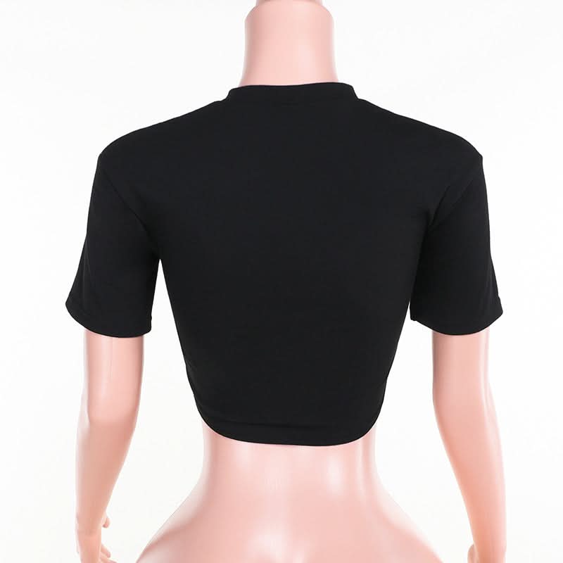 Hot Girl Fall Flame Cut-Out Crop Top | Modern Happy-Go-Lucky Graphic Tee for Women